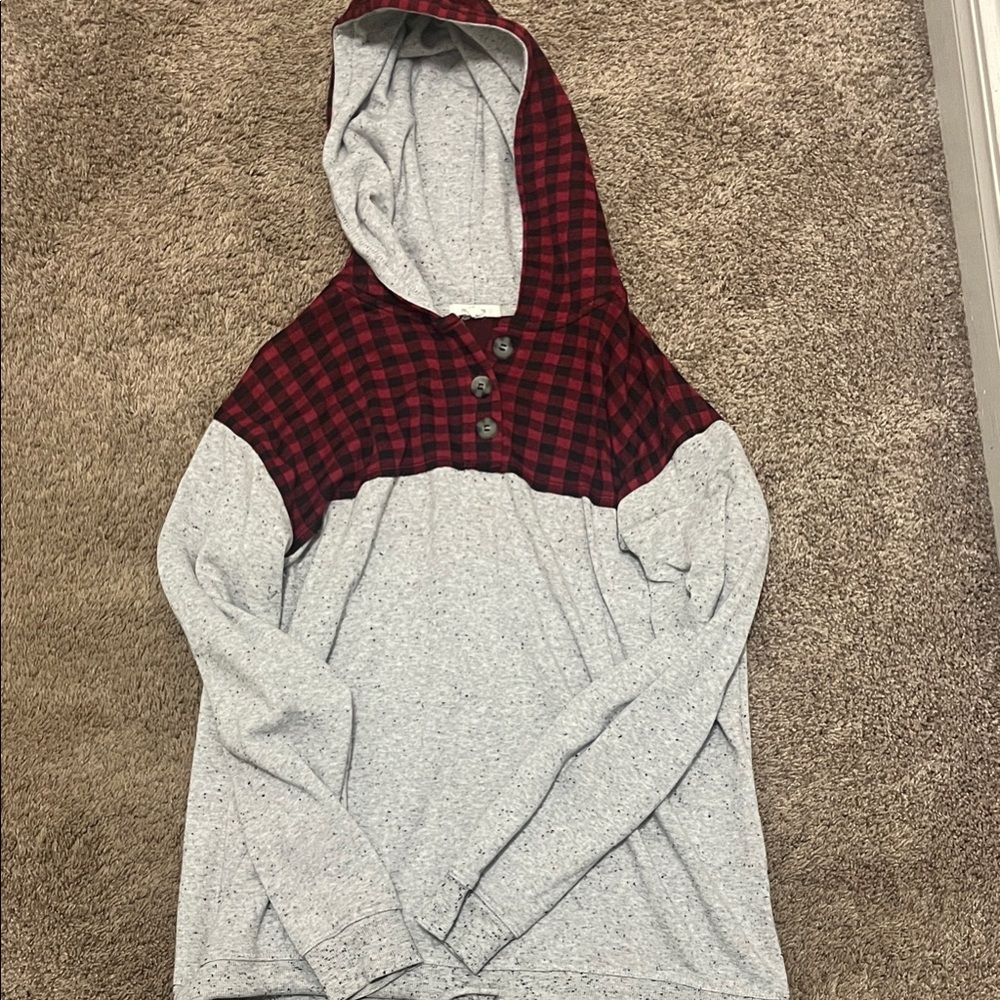 Maurices Red and Gray Checkered Hoodie - Final Price-*LAST CHANCE SALE*